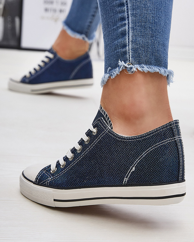 Темно-синие женские кеды на скрытом якоре с блестящей нитью Seggat- Footwear