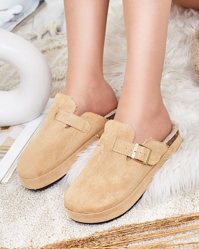 Royalfashion Женские тапочки с овчиной и пряжкой Kajis