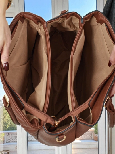 Moteriška pirkinių rankinė iš eko odos su įspaudu Corvella