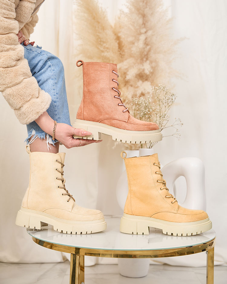 "Royalfashion" Rožiniai moteriški "Cacava" batai su raišteliais