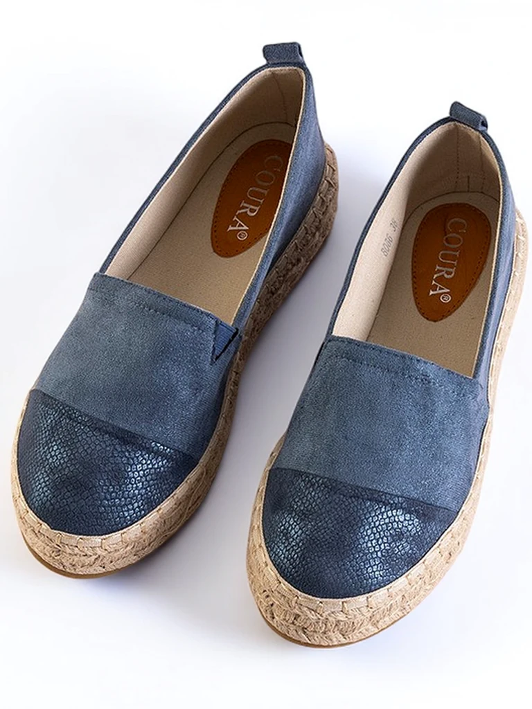 Синие женские эспадрильи на платформе с отделкой Tinika