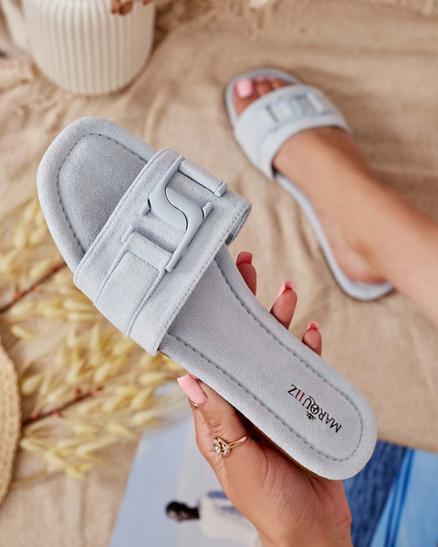 Royalfashion Mėlynos moteriškos basutės su sagtimi Rydr