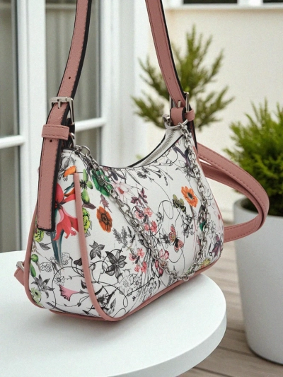 Royalfashion Maža moteriška rankinė iš eko odos su gėlių raštu Lily Bloom