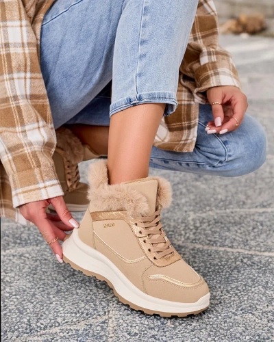 "Royalfashion" Pašiltintos moteriškos basutės su kailiu "Mofell"