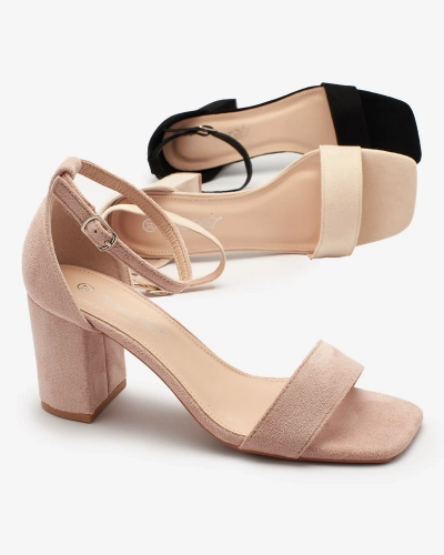 "Royalfashion" Smėlio spalvos smėlio spalvos moteriški sandalai žemakulniai "Helrem"