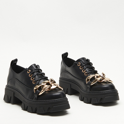 Juodi plokšti batai Eqoia - Avalynė