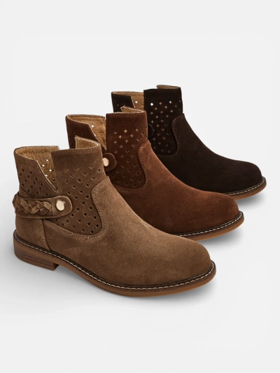 Ažuoriniai moteriški aulinukai iš natūralios odos Unimi