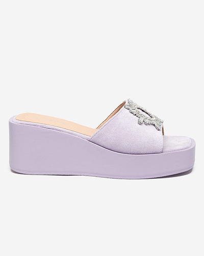 Фиолетовые женские тапочки на платформе Dreccoti - Обувь