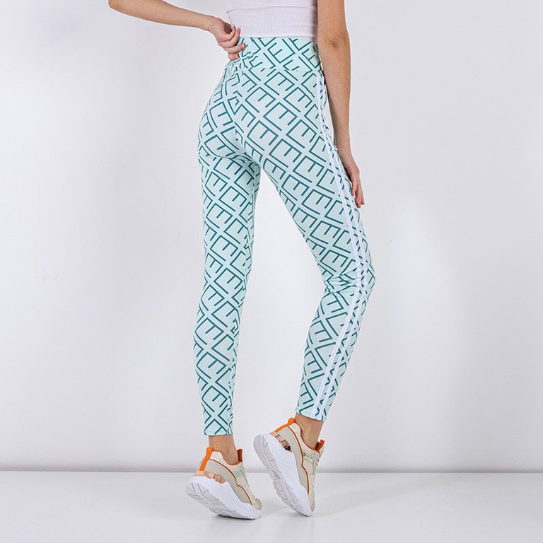 Мятные женские леггинсы с геометрическим принтом - Одежда