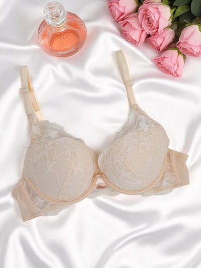 Royalfashion moteriška push-up liemenėlė su nėriniais Luna Push-Up