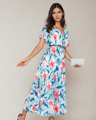 Royalfashion Женское плиссированное цветочное платье-миди