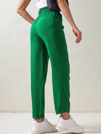 Royalfashion Paprastos moterų audinio kelnės