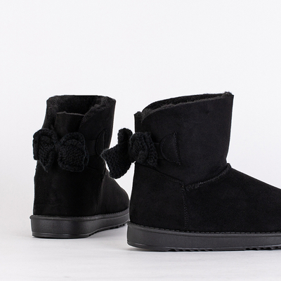 Женские ботинки Aurelia черного цвета на плоском каблуке