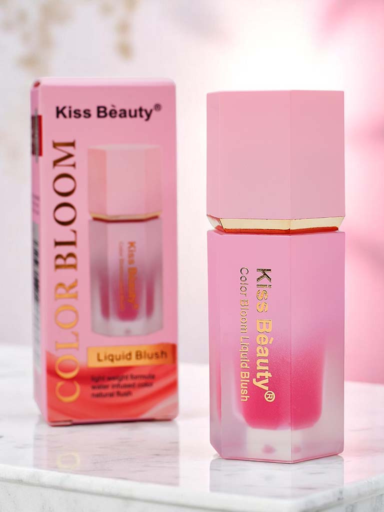 Жидкие румяна Kiss Beauty с аппликатором-спонжем, оттенок Орхидея