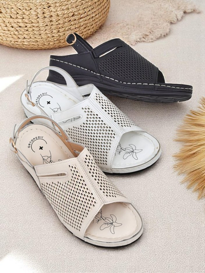 Royalfashion Damskie sandały na niskim koturnie Mira – totalny sztos!