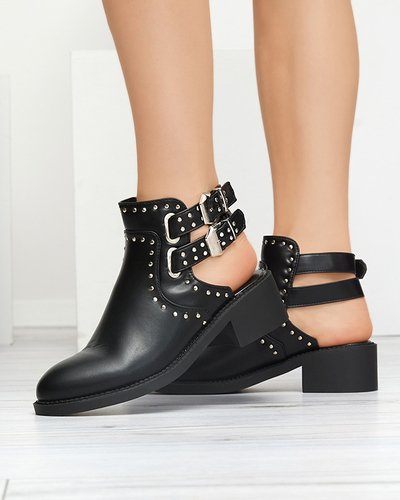 Royalfashion Черные женские сапоги с вырезами Dlagona