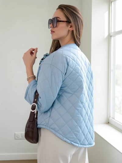 Royalfashion Весенний женский переходный жакет с цветочной подкладкой в горошек