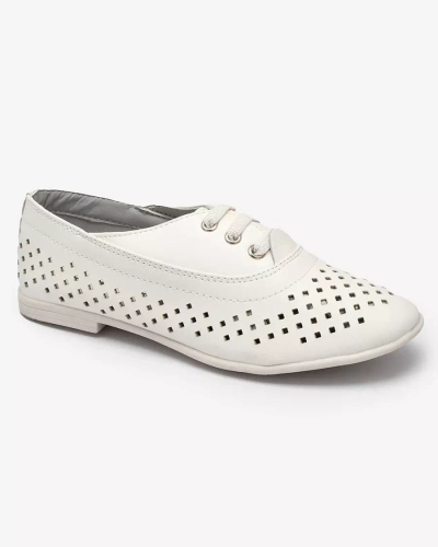 Balti ažūriniai vaikiški mokasinai Janno- Footwear