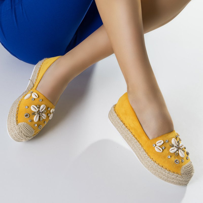 Желтые женские эспадрильи с отделкой Loranda