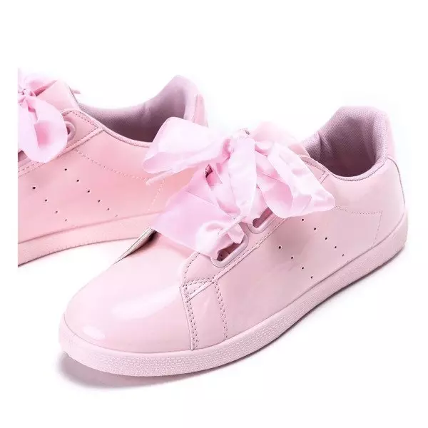 OUTLET Розовые лакированные кроссовки, перевязанные воскресной лентой - Обувь
