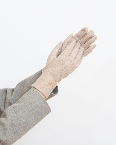 "Royalfashion" Smėlio spalvos medžiaginės moteriškos pirštinės