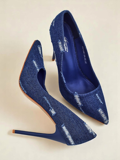 Royalfashion Moteriški stileto aukštakulniai Denim Chic