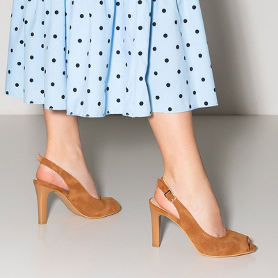 Коричневые женские босоножки на каблуке Phaenna