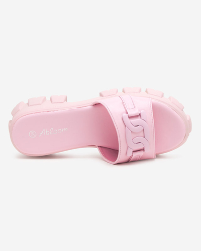 OUTLET Фиолетовые женские тапочки на толстой подошве Inza-Shoes