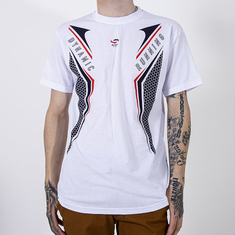 Vyriški balti medvilniniai marškinėliai su įspaudu-Drabužiai