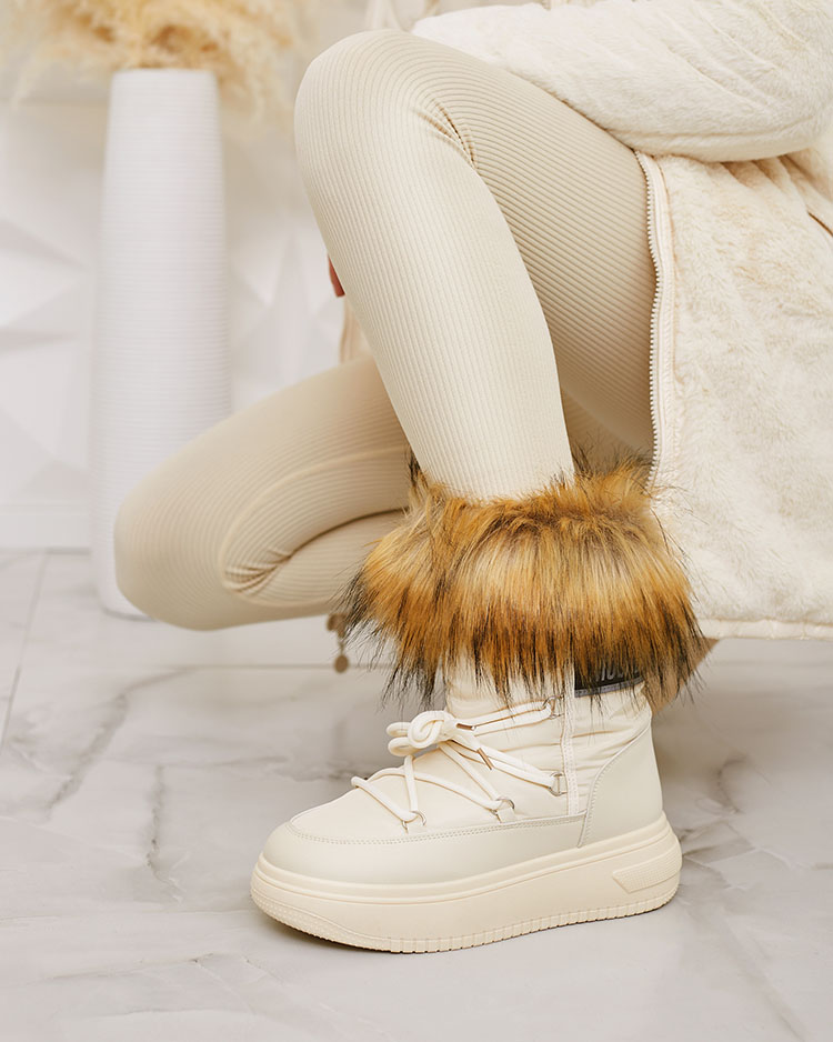 Royalfashion Бежевые сапоги-слипы a'la snow boots for women Gomillo