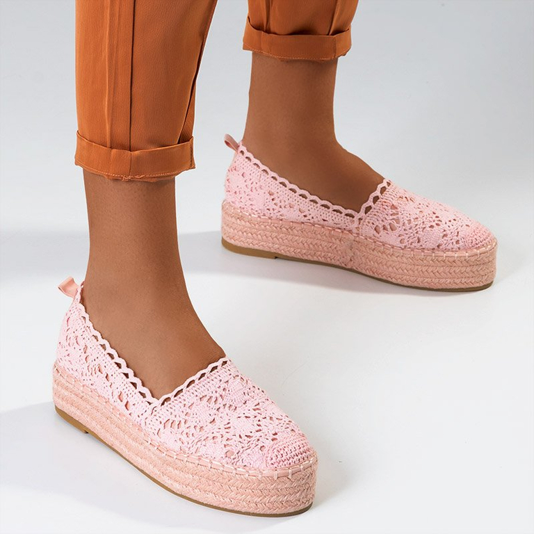 Розовые женские эспадрильи на платформе Abra