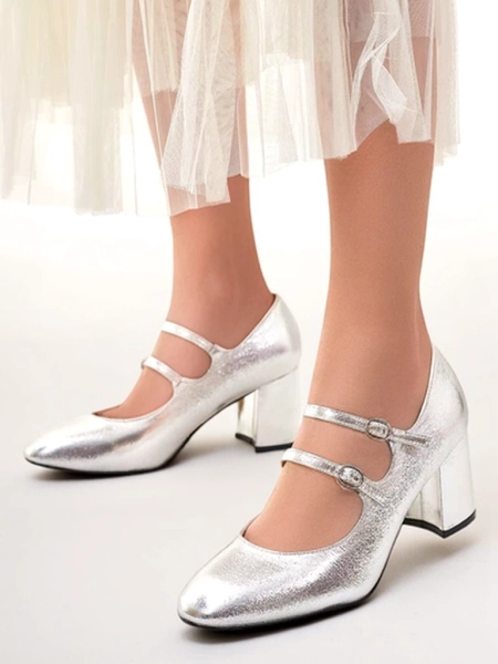 Royalfashion lakuotos odos moteriški bateliai ant bloko kulno su dirželiais Ovinna