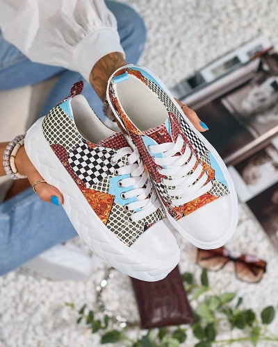 "Royalfashion" Raštuoti moteriški platforminiai sportbačiai Leterina