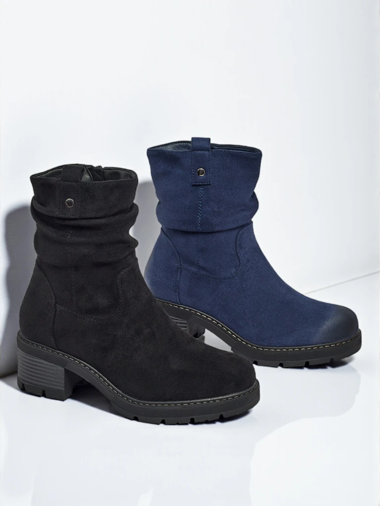 Wyższe botki damskie eko zamszowe Carmine