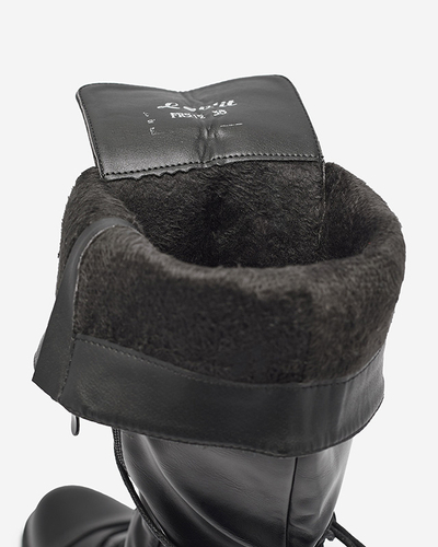 Женские высокие сапоги до колена на шнуровке черного цвета Safrata- Footwear