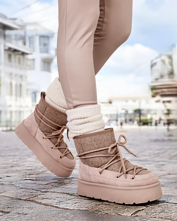 Royalfashion Женские ботинки для снега Filori на шнуровке