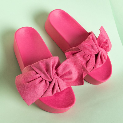 Rožinės moteriškos šlepetės su lanku Dolorisa - Batai