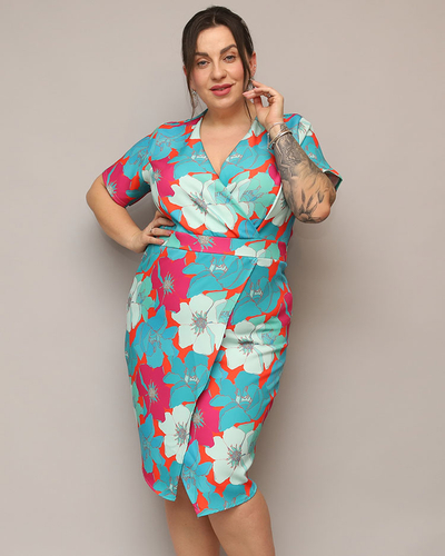 "Royalfashion" Moteriška gėlėto audinio suknelė PLUS SIZE