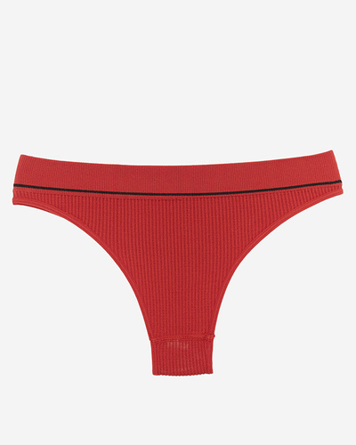 Трусики женские коричневые в рубчик со спортивными надписями - Нижнее белье