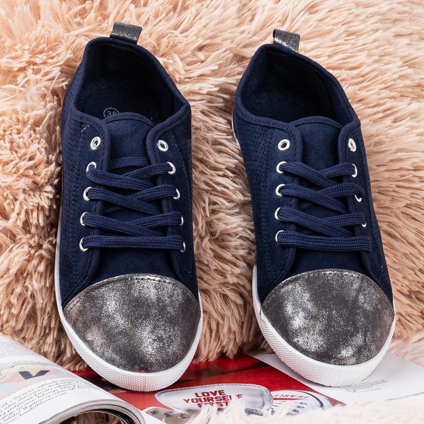 Кроссовки женские темно-синие с ажуром Зинаида - Обувь