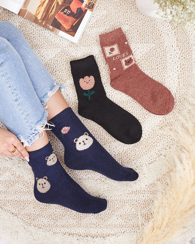 "Royalfashion" Moteriškų kojinių su piešiniu rinkinys 3 vnt.