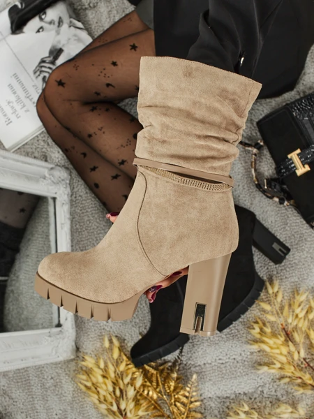 Женские ботильоны BrambleDusk из эко-замши на каблуке-столбике