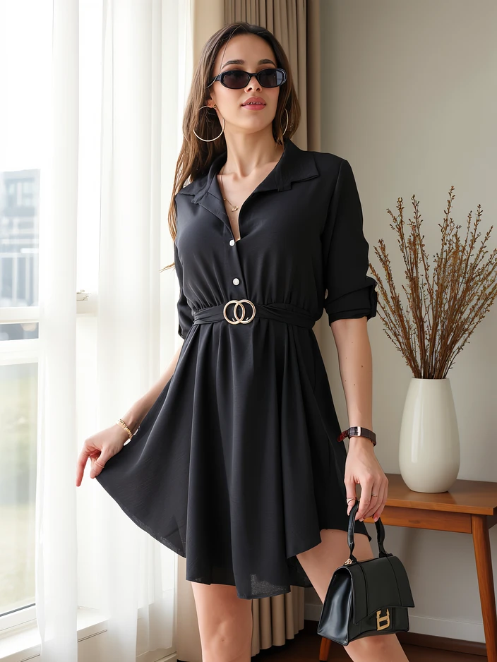 Royalfashion Elegantiškas moteriškas kelių ilgio suknelė