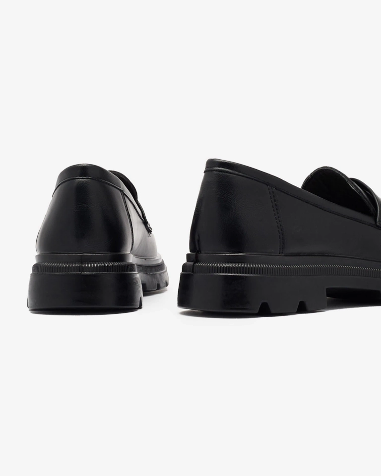 Женские мокасины из экокожи черного цвета Raffiv- Footwear