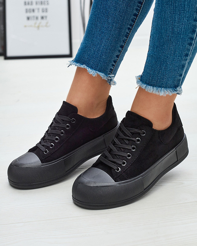 Черные женские кроссовки из эко-замши Zeobic- Footwear