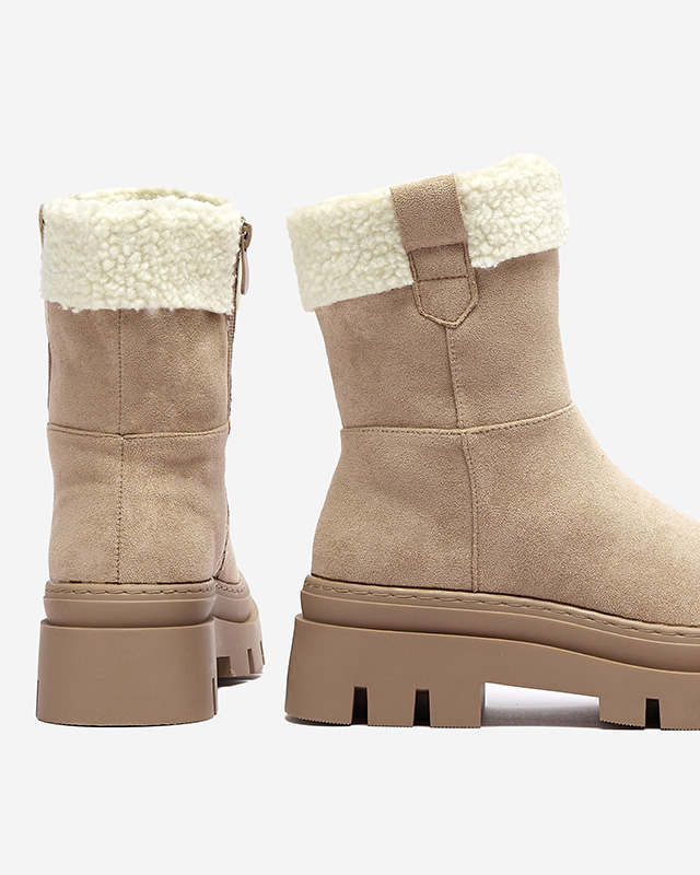 Коричневые женские ботинки на платформе Neatesa