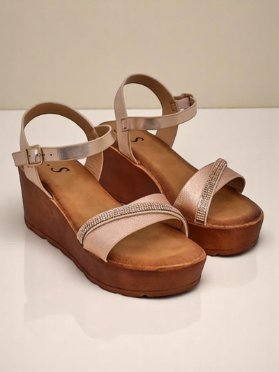 Женские wedges-сандалии Royalfashion с Rhinestones и блестками Aurora Glow