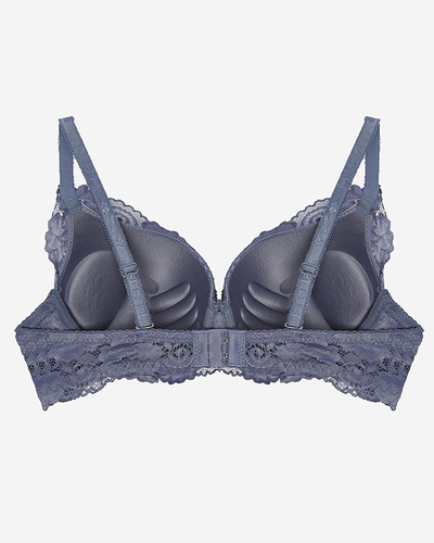 Голубой женский бюстгальтер с кружевом - Нижнее белье
