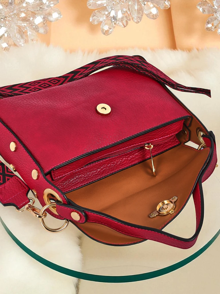 Torebka damska fuksjowa Minerva skóra ekologiczna na ramię i crossbody