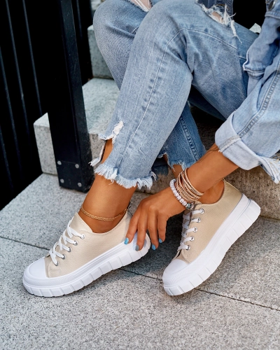 Beige Illinois Moteriški sportbačiai - Avalynė